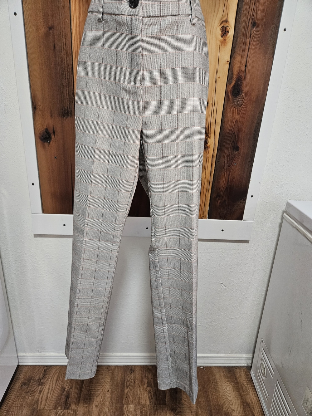 Rafaella Light Gray Windowpane Dress Pants